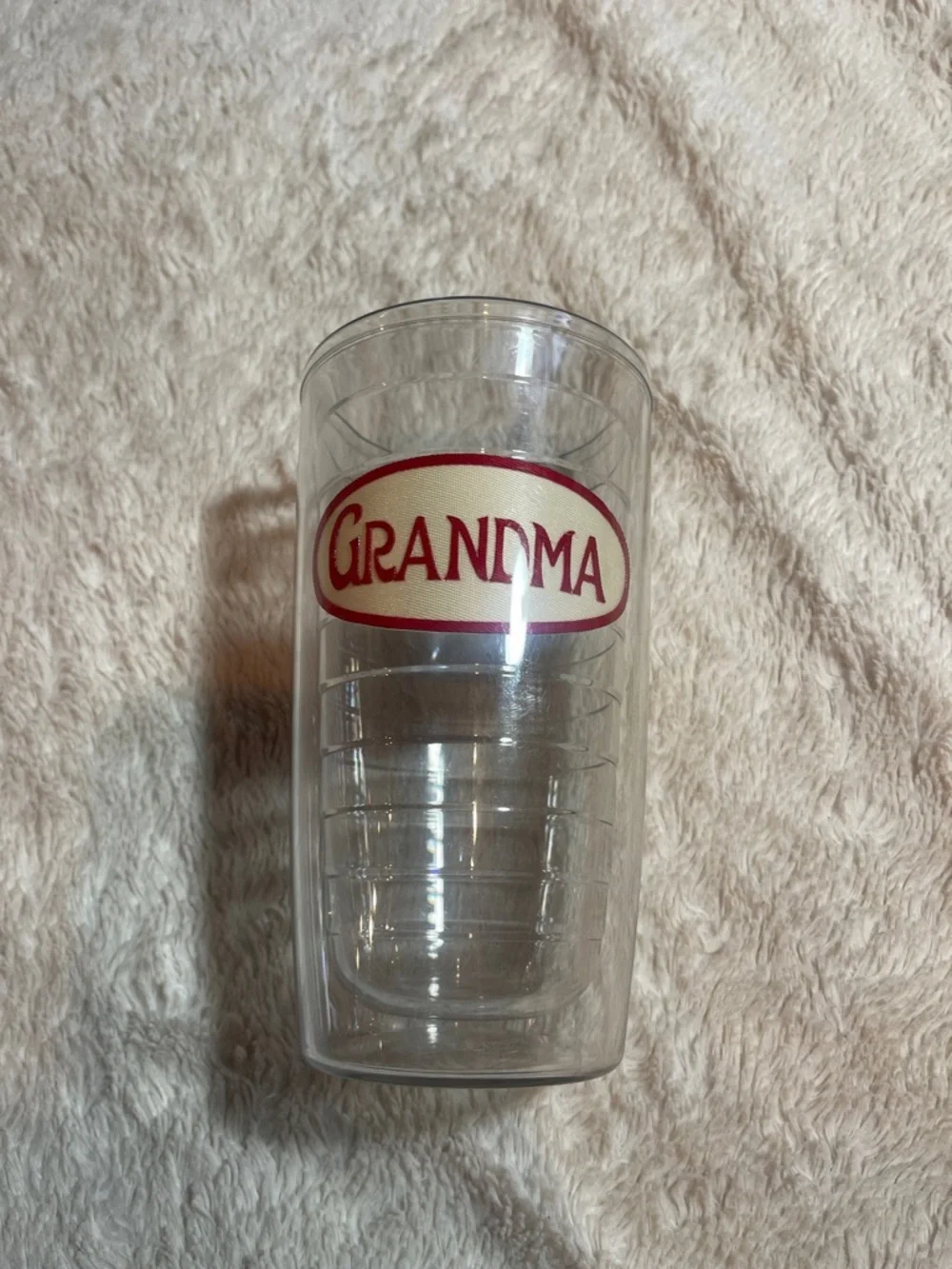 Tervis Clear Double-Walled Tumbler with 'Grandma' Red Logo 16 ounce